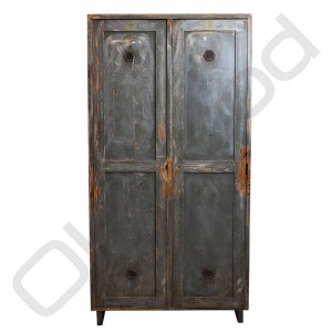 Vintage houten locker grijs Vintage houten locker grijs